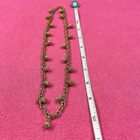 Gorgeous Vintage Necklace With Golden Balls - Picture 4 of 4